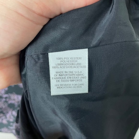 VTG 90s‎ Talbots Sz 10 Black & Purple Floral Maxi Dress Whimsy Goth Cottagecore - Picture 4 of 9